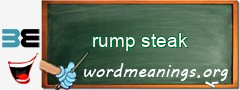 WordMeaning blackboard for rump steak